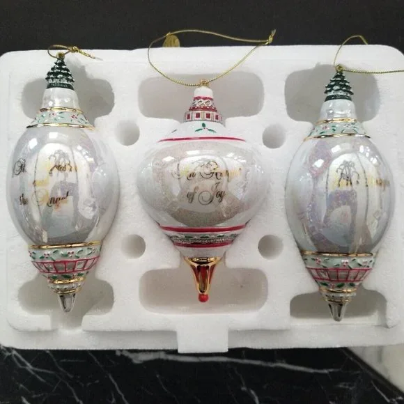 2000 Bradford Exchange Santa Millennial Porcelain Santa Ornament Collection #1 - Picture 2 of 13